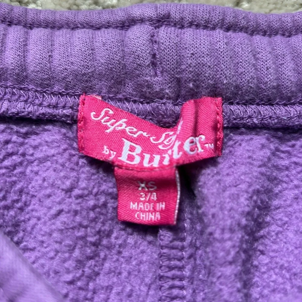 Butter Super Soft Cassette Tape Music Notes Sweat Pants in Purple XS 3 4